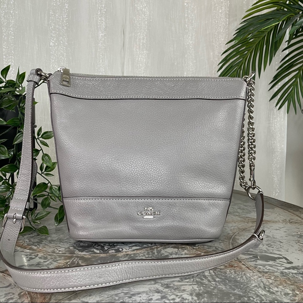 Coach Leather Paxton Duffle Crossbody Bag F76668 SV/Heather Gray